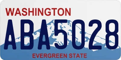 WA license plate ABA5028
