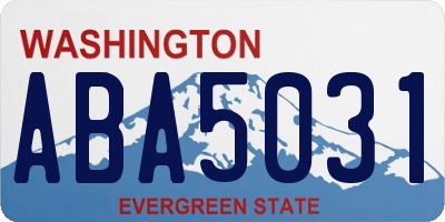 WA license plate ABA5031