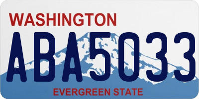 WA license plate ABA5033