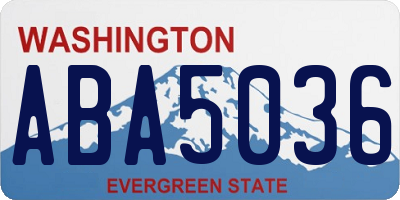 WA license plate ABA5036