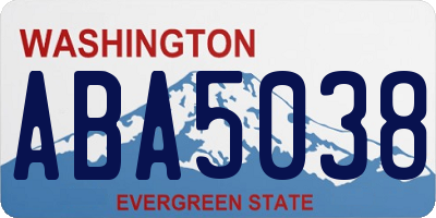 WA license plate ABA5038