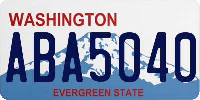 WA license plate ABA5040