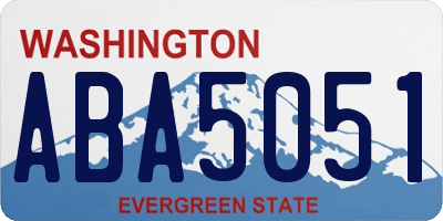 WA license plate ABA5051