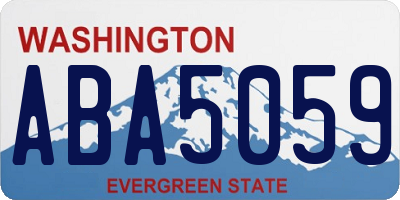 WA license plate ABA5059