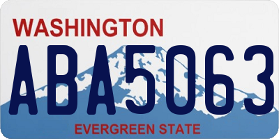 WA license plate ABA5063