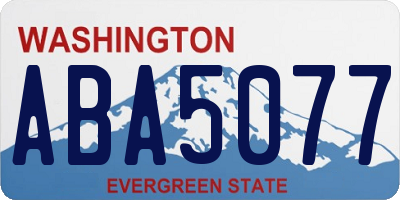 WA license plate ABA5077