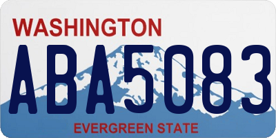 WA license plate ABA5083