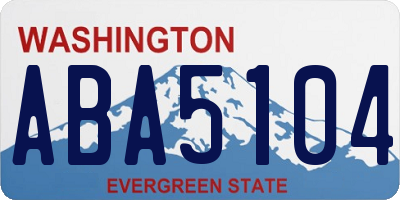 WA license plate ABA5104