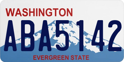 WA license plate ABA5142