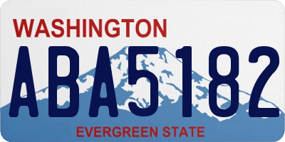 WA license plate ABA5182