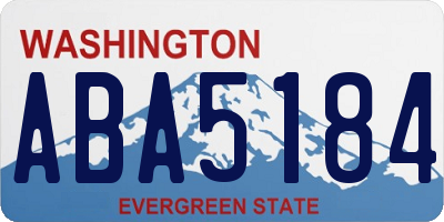 WA license plate ABA5184