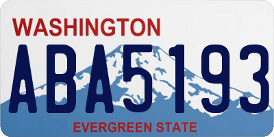WA license plate ABA5193