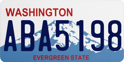 WA license plate ABA5198