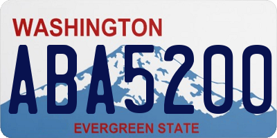 WA license plate ABA5200