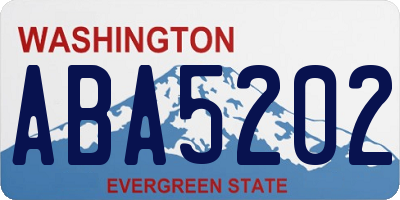 WA license plate ABA5202