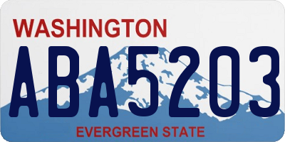 WA license plate ABA5203
