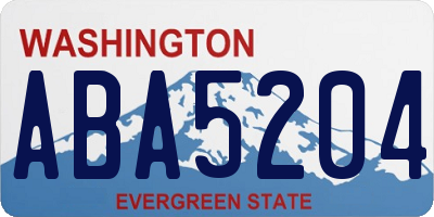 WA license plate ABA5204