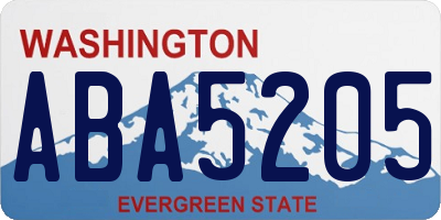 WA license plate ABA5205