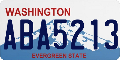 WA license plate ABA5213