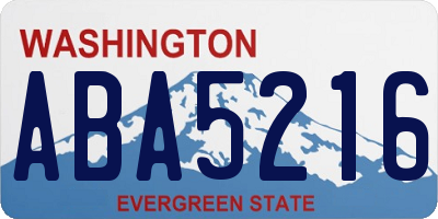 WA license plate ABA5216