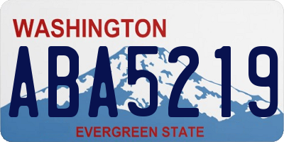 WA license plate ABA5219