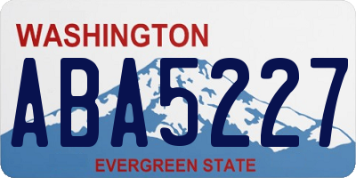 WA license plate ABA5227