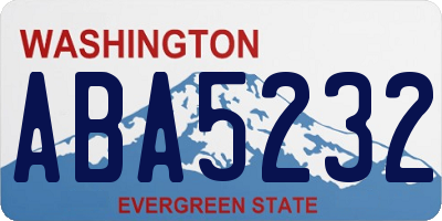 WA license plate ABA5232
