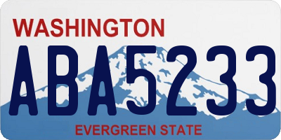 WA license plate ABA5233