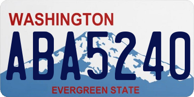 WA license plate ABA5240
