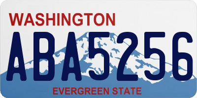 WA license plate ABA5256