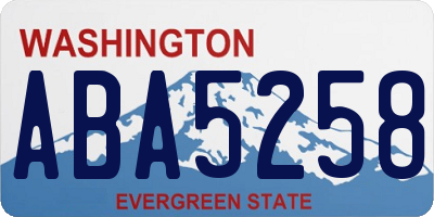 WA license plate ABA5258