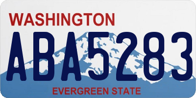 WA license plate ABA5283