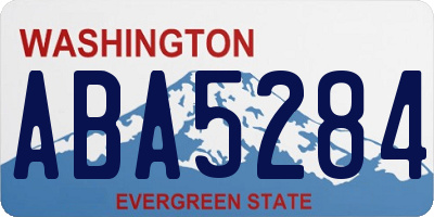 WA license plate ABA5284