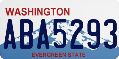 WA license plate ABA5293