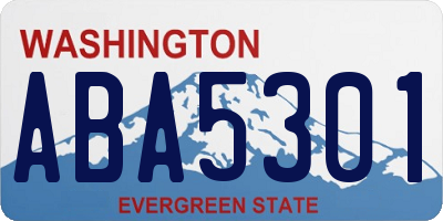 WA license plate ABA5301