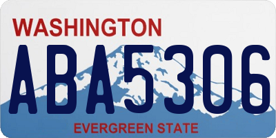 WA license plate ABA5306