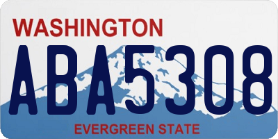 WA license plate ABA5308
