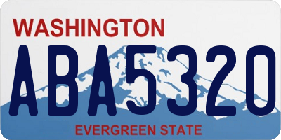 WA license plate ABA5320