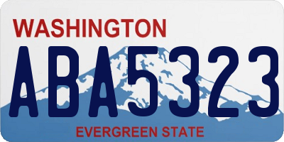 WA license plate ABA5323