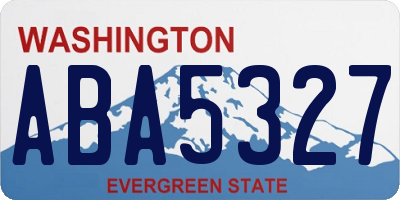 WA license plate ABA5327