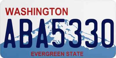 WA license plate ABA5330