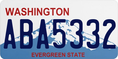 WA license plate ABA5332