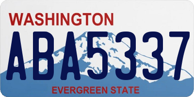 WA license plate ABA5337