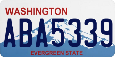 WA license plate ABA5339