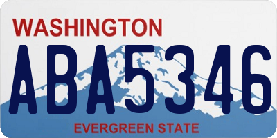 WA license plate ABA5346
