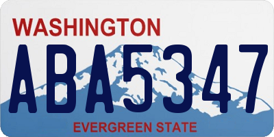 WA license plate ABA5347