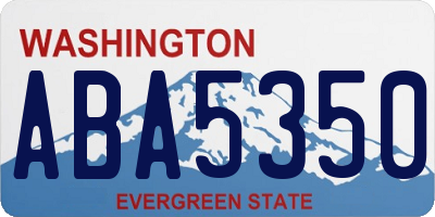 WA license plate ABA5350