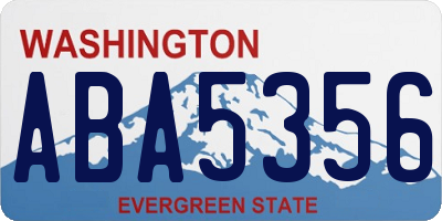 WA license plate ABA5356