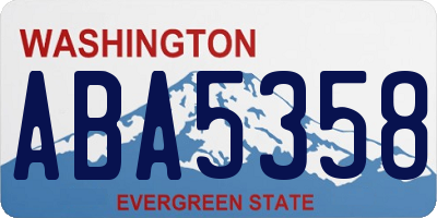 WA license plate ABA5358