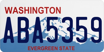 WA license plate ABA5359